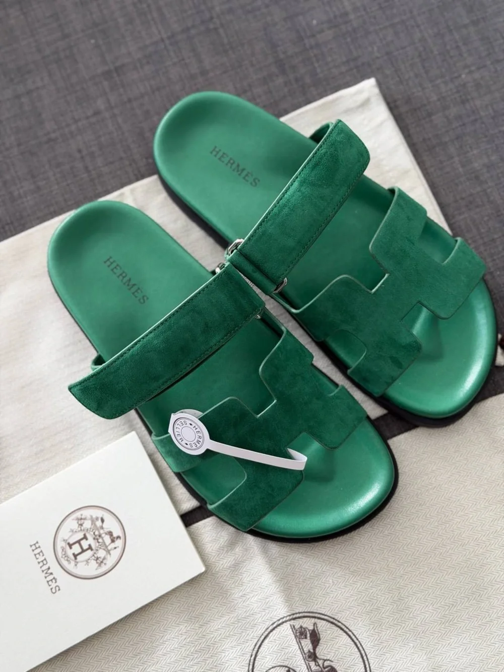 Woman green slides